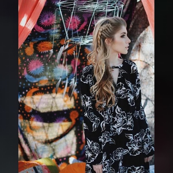 Free People Floral Foil Swing Tunic Dress - Picture 8 of 8